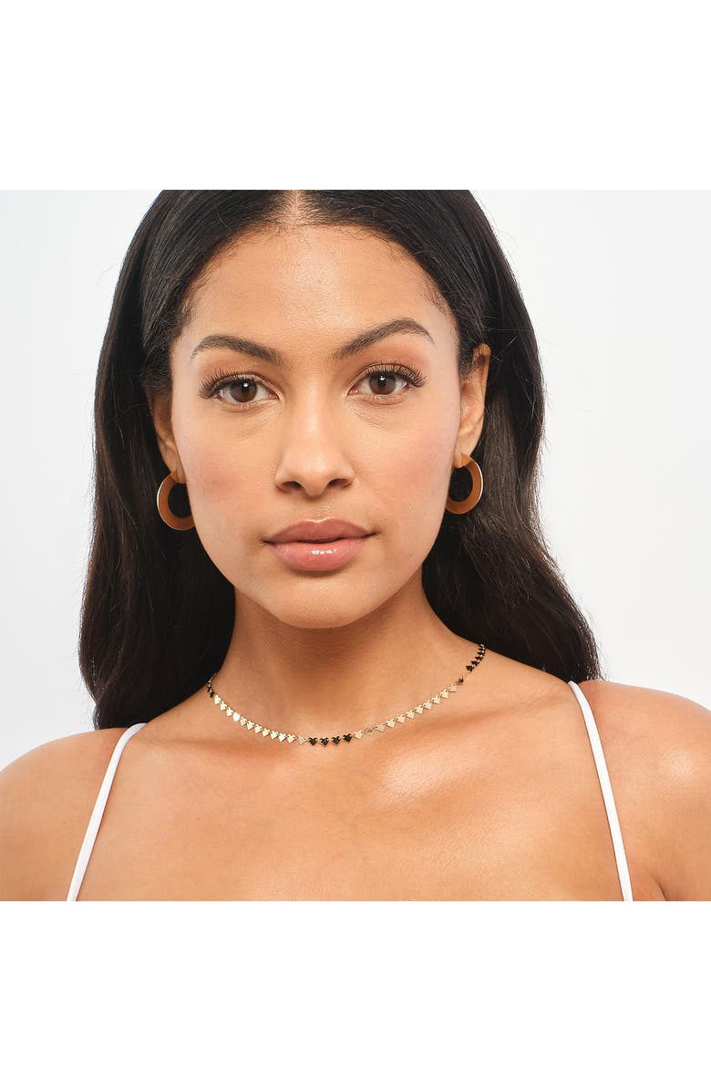 LANA 14K Gold Laser Heart Chain Necklace, Alternate, color, Yellow