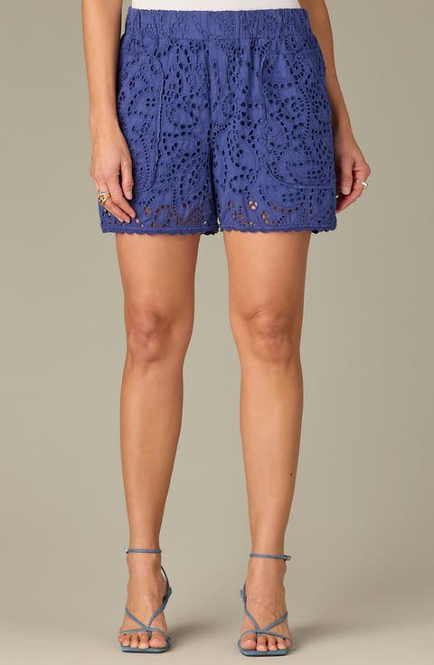 Skyrise Cotton Eyelet Glider Shorts