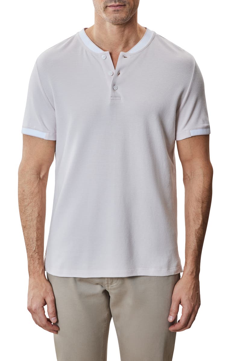 Robert Barakett Tessio Baseball Collar Short Sleeve Henley T-Shirt, Main, color, Light Pink