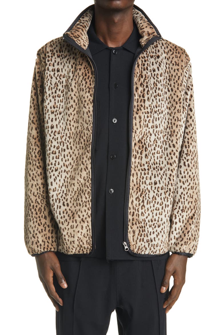 W.U. Leopard Faux Fur Jacket, Main, color, LEOPARD