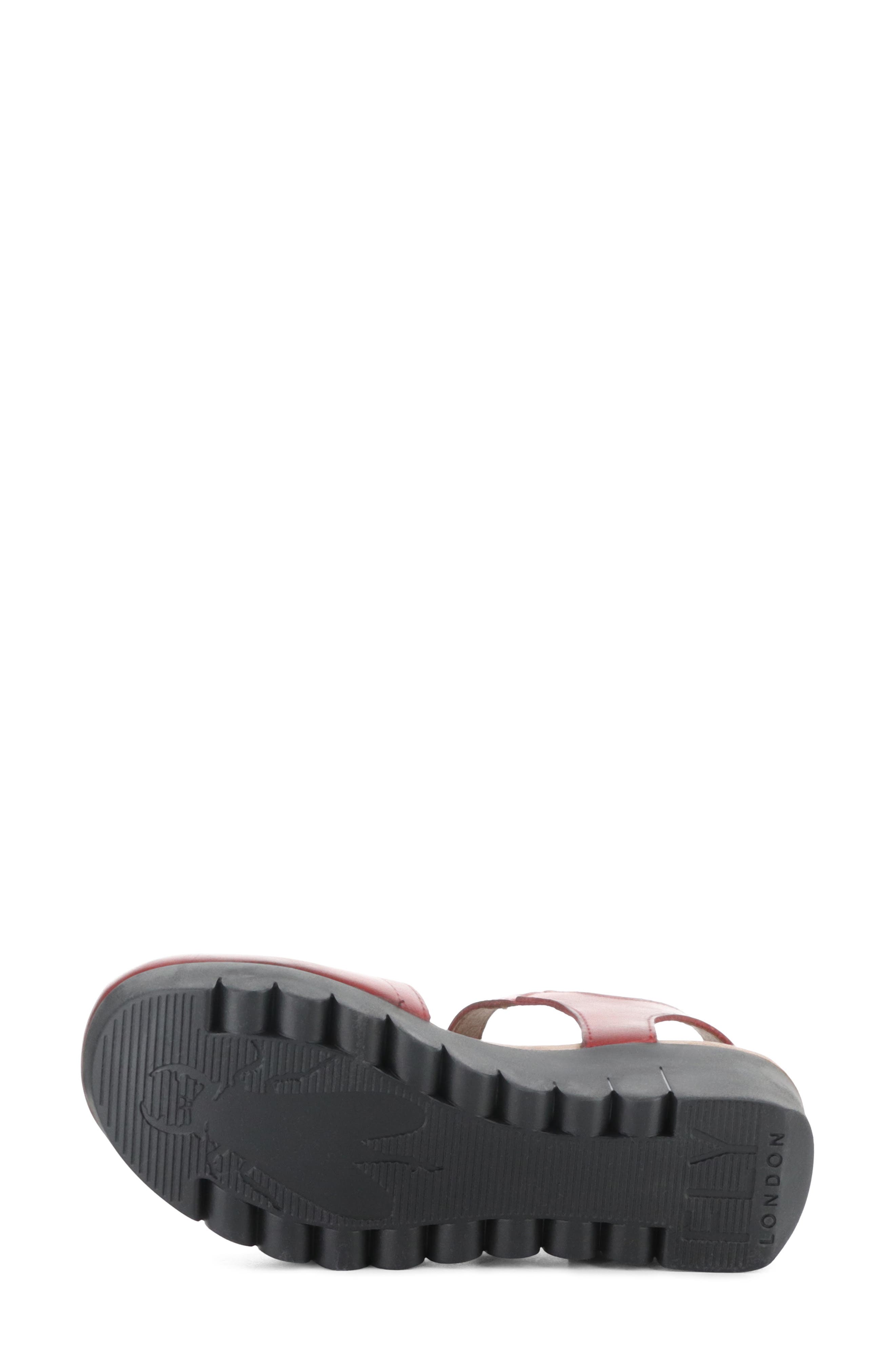 Vizi Ankle Strap Platform Wedge Clog, Alternate, color, RED