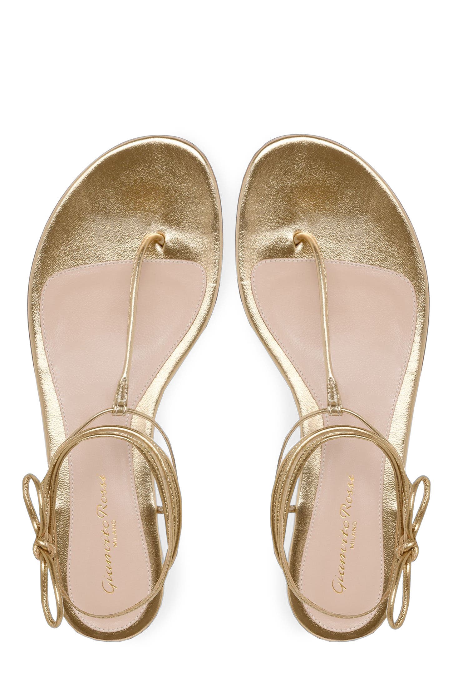 Gwyneth Flat Sandals, Alternate, color, Metallic Gold