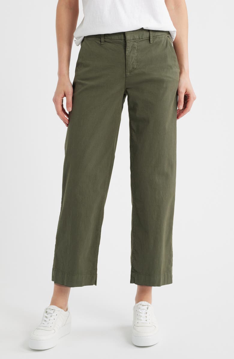 Frank & Eileen Westport The Italian Ankle Wide Leg Pants, Main, color, Army