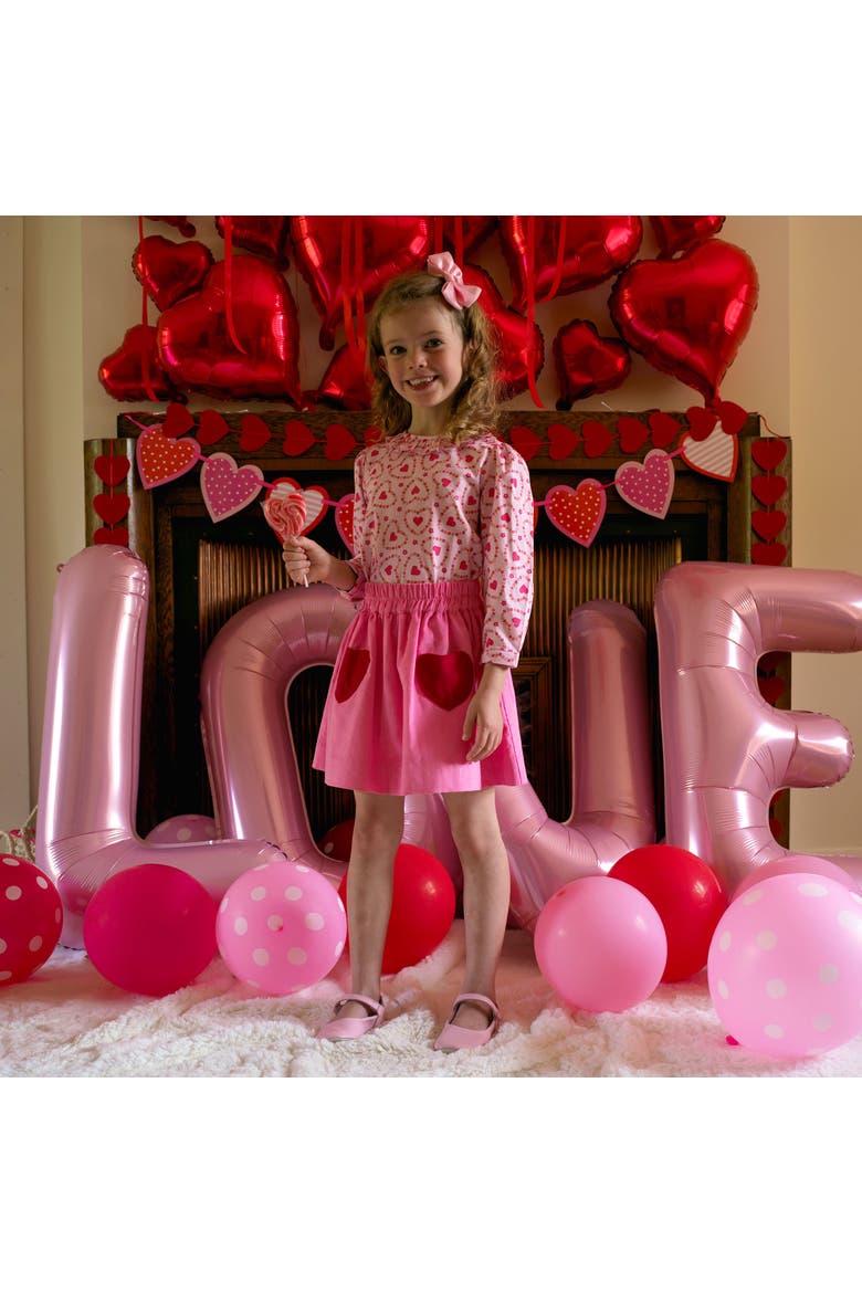 Heart Pocket Babycord Skirt, Alternate, color, Pink