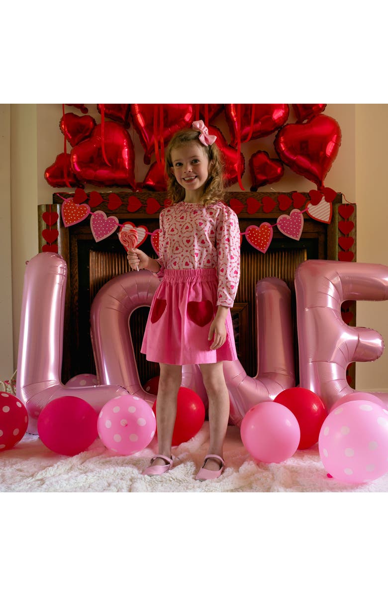 Rachel Riley Heart Pocket Babycord Skirt, Alternate, color, Pink