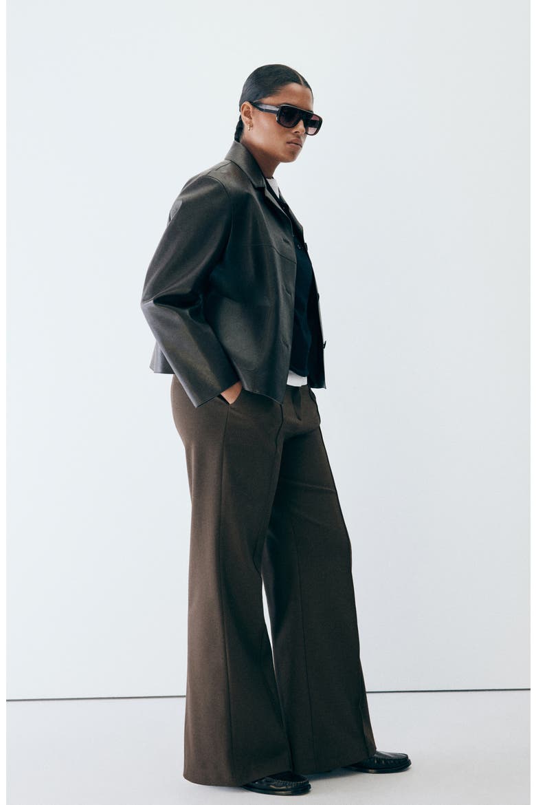 Seamed Flare Pants, Alternate, color, MEDIUM BROWN