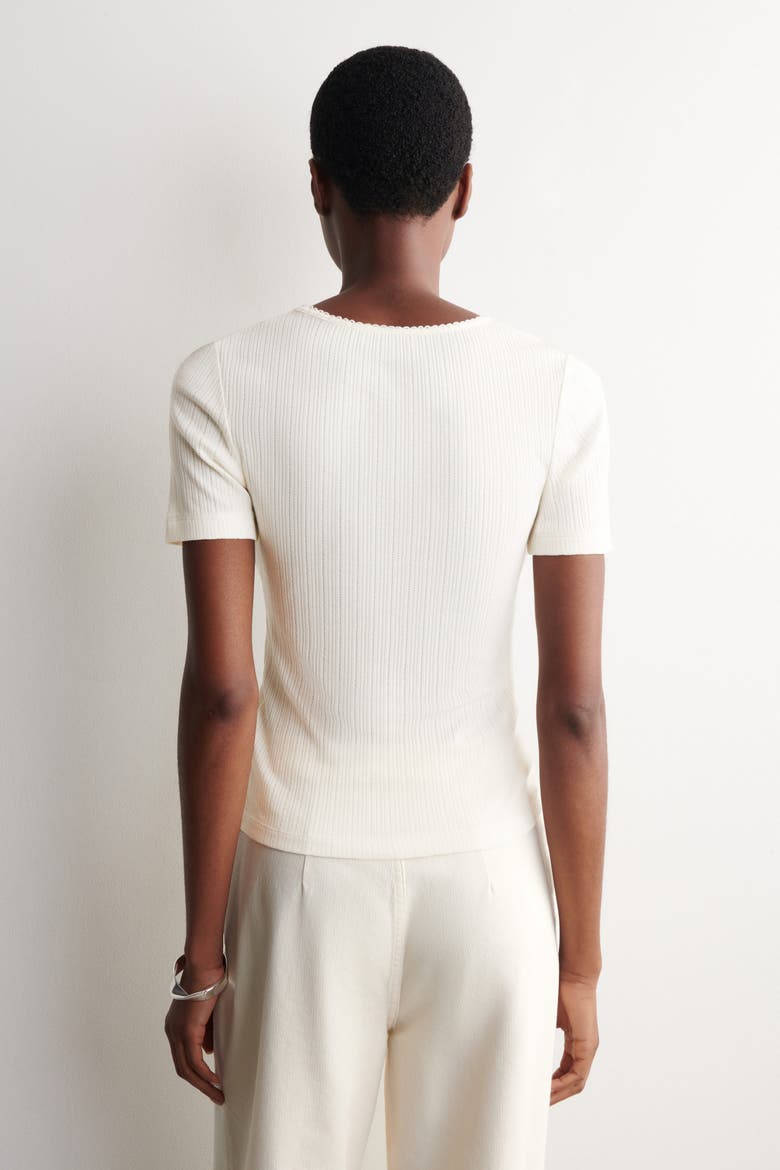 Pointelle-Knit T-Shirt, Alternate, color, IVORY
