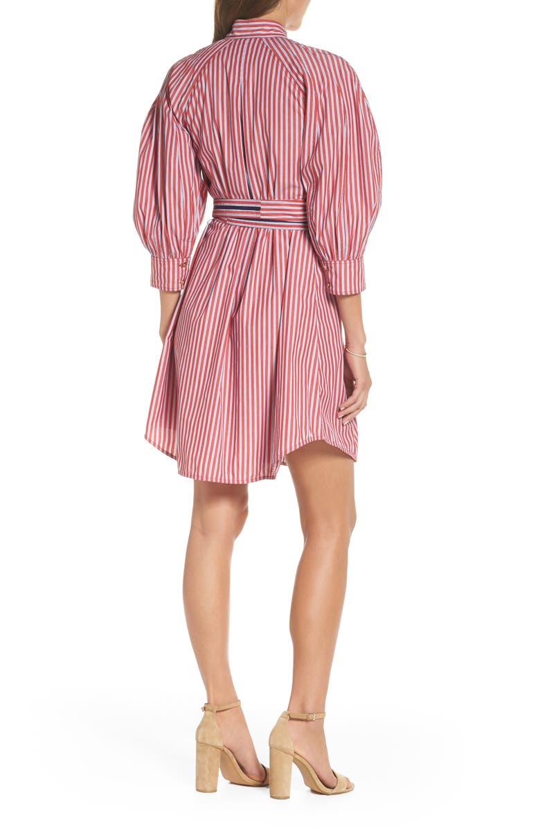 1901 Stripe Tie Waist Shirtdress, Alternate, color, 