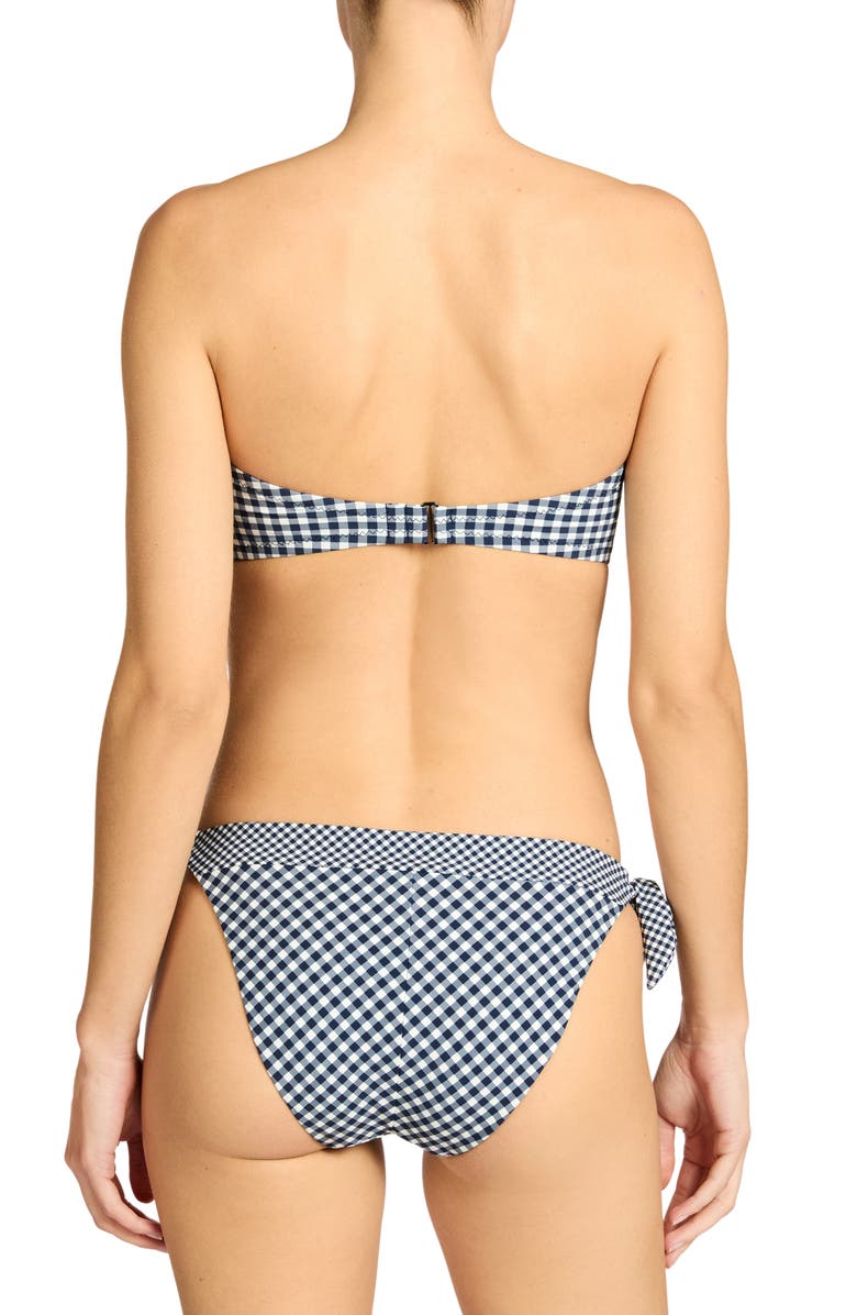 Robin Piccone Brigitte Side Tie Bikini Bottoms, Alternate, color, Navy/ Cream