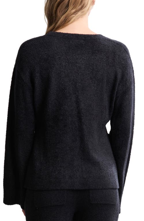Barefoot Dreams Cozychic® Ultra Lite® Flare Sleeve Button-up Top In Black