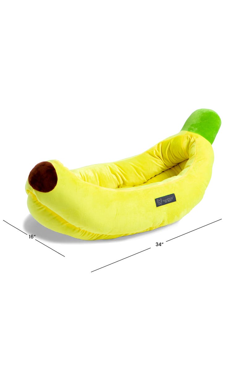 Nandog Pet Gear Fun Collection Dog and Cat Bed - Banana Hut, Alternate, color, Yellow
