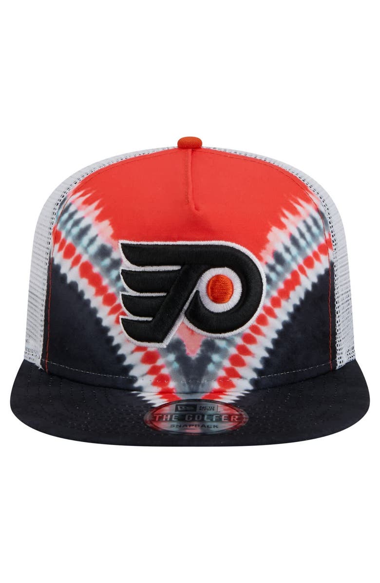 New Era Men's New Era  Black/Orange Philadelphia Flyers Throwback V-Dye Adjustable Golfer Hat, Alternate, color, Black