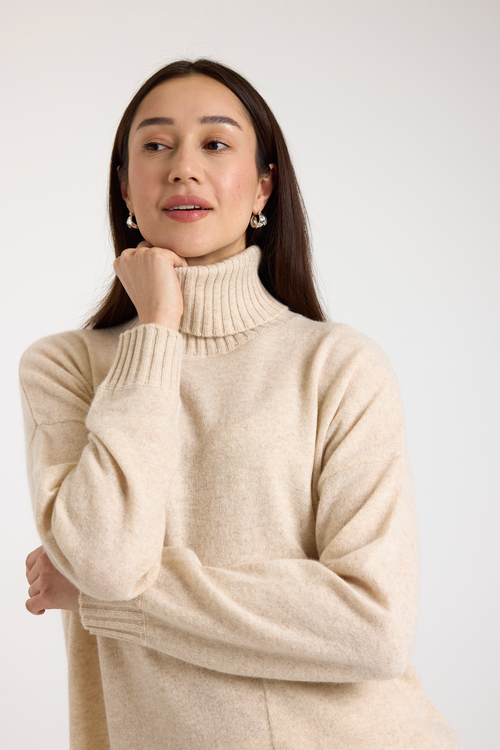 Brodie Pure Cashmere Pippin Roll Neck Jumper