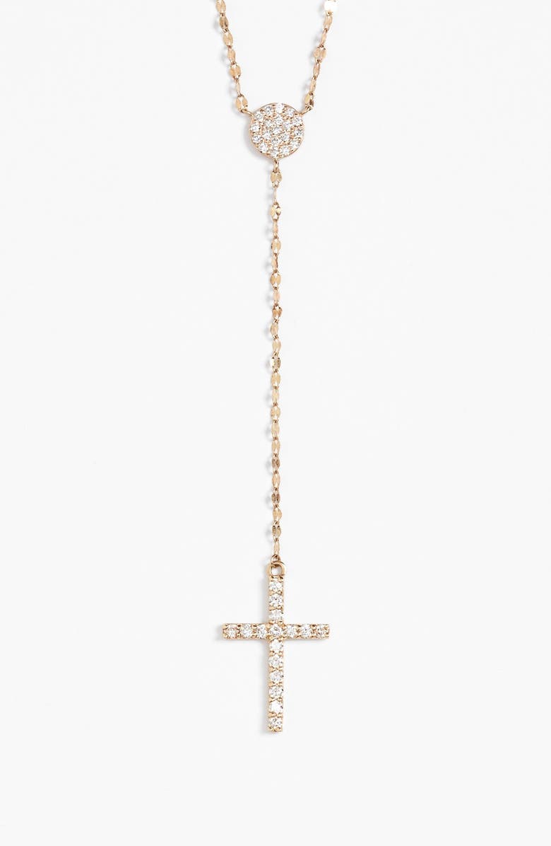 LANA Jewelry 'Fatale' Diamond Cross Y-Necklace, Alternate, color, 