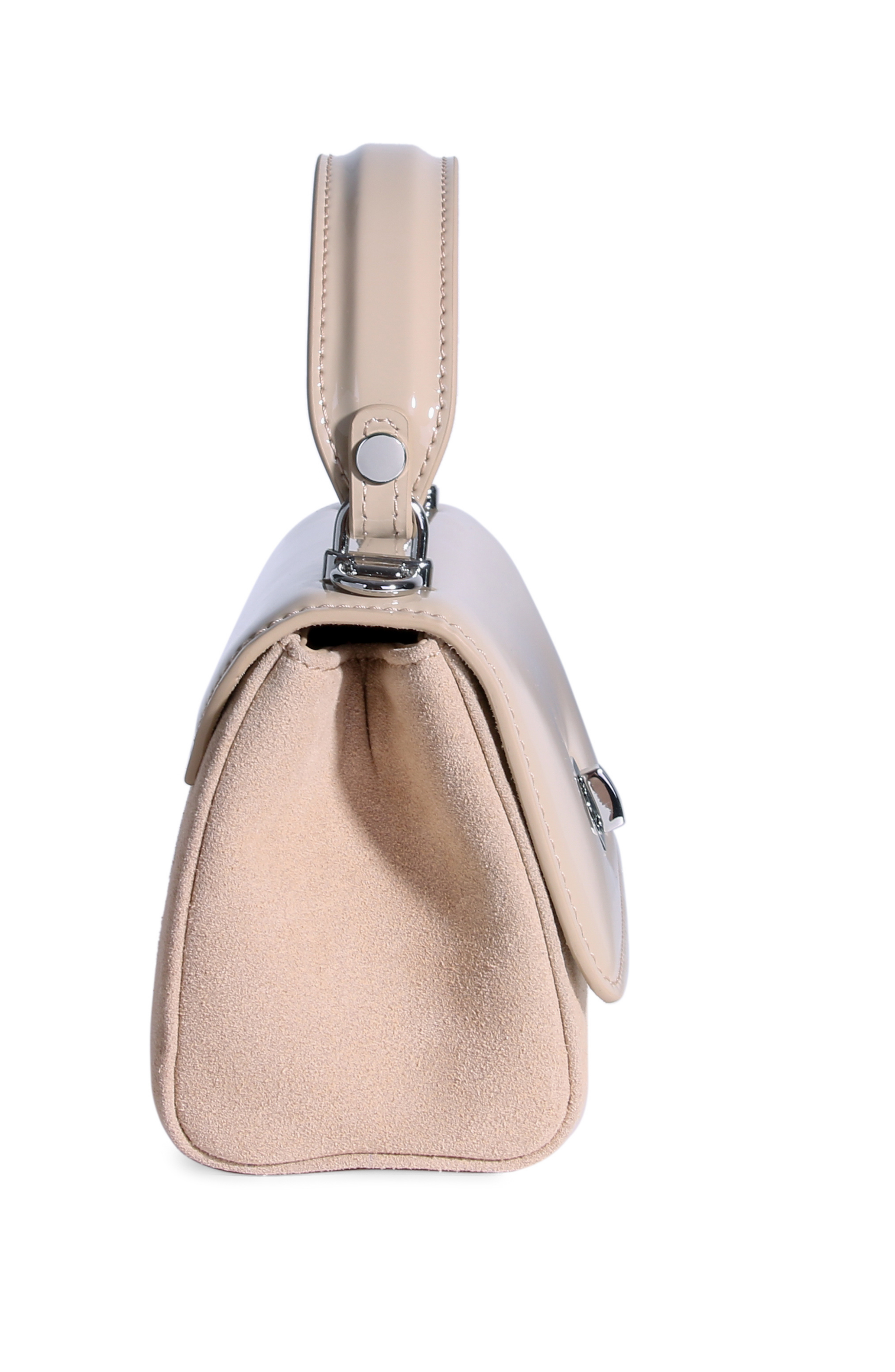 JURGI Rytas Suede and Patent Leather Bag, Alternate, color, Sand