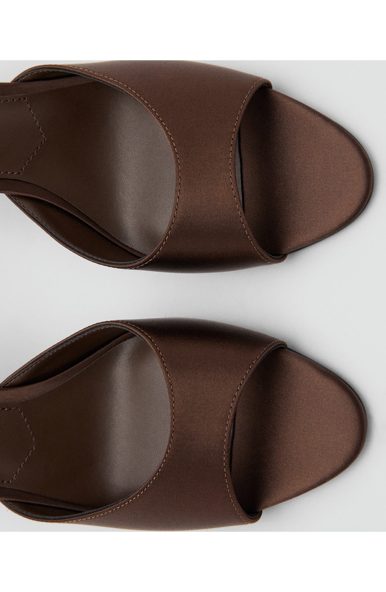 MANGO Satin Sandal, Alternate, color, Dark Brown