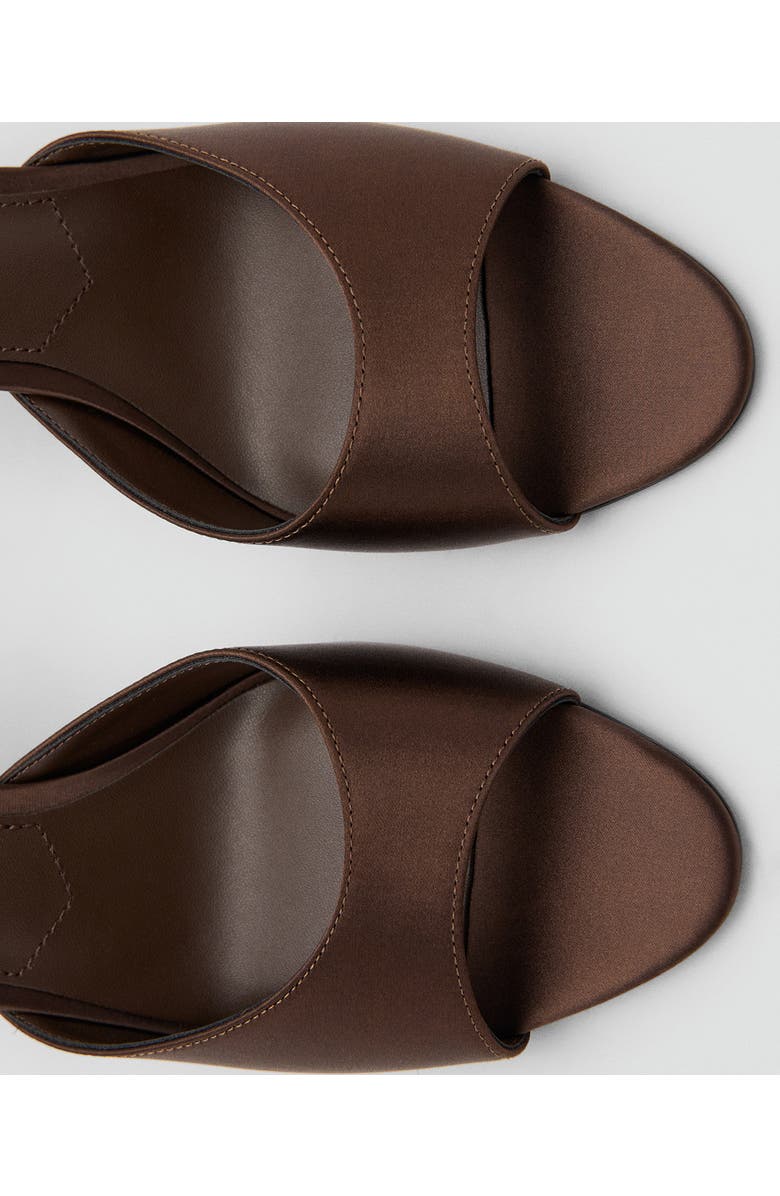 MANGO Satin Sandal, Alternate, color, Chocolate