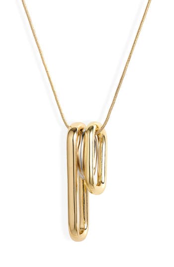 Nordstrom Collected Rings Slider Pendant Necklace In Gold- Rhodium