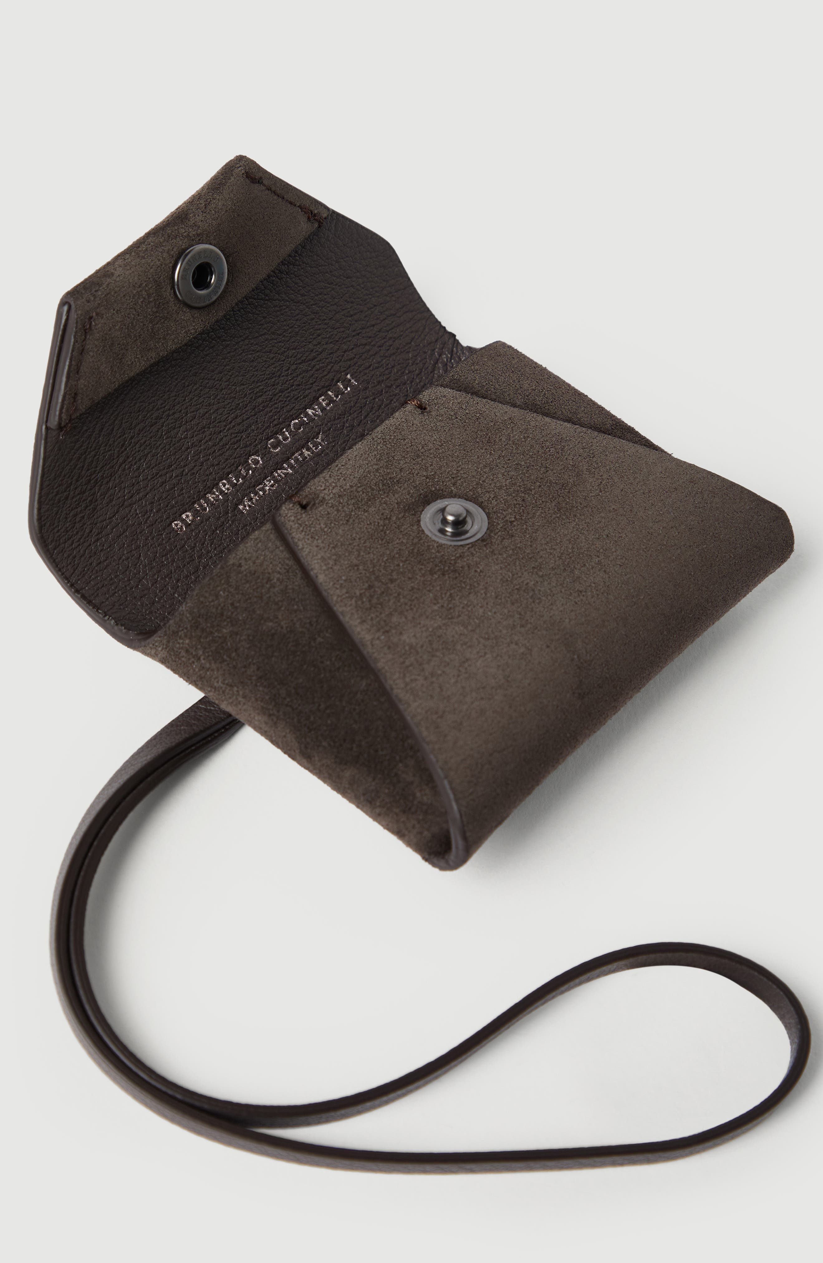 Brunello Cucinelli Suede bag charm, Alternate, color, Rust Brown