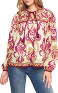 FLYING TOMATO Tie Keyhole Long Sleeve Top