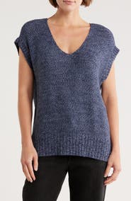 Lucky Brand Textured Knit V-Neck Vest