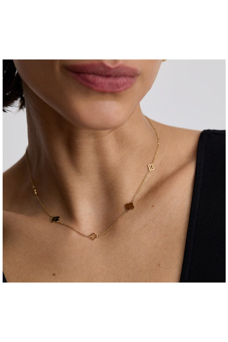 Clover Charm Necklace, Alternate, color, GOLD