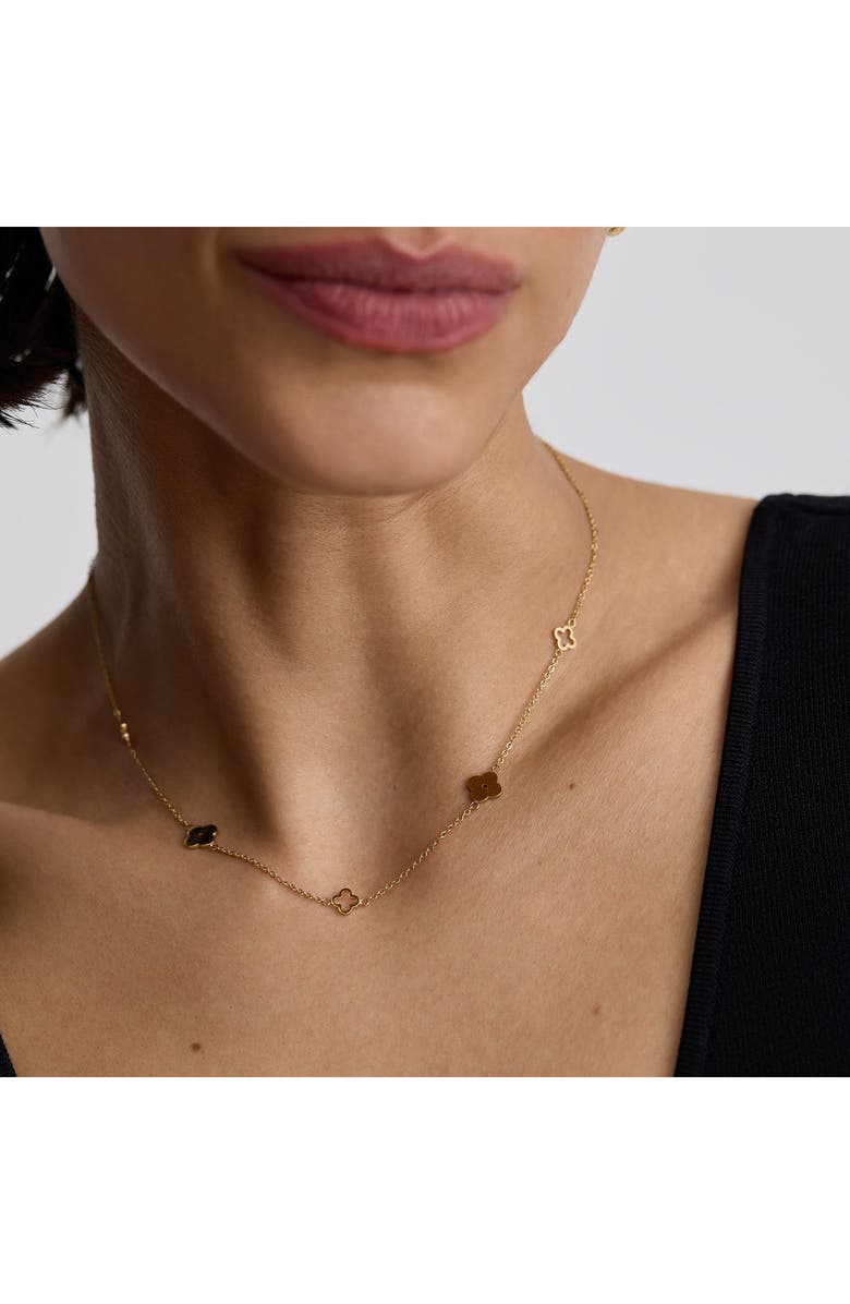 D.LOUISE Clover Charm Necklace, Alternate, color, Gold