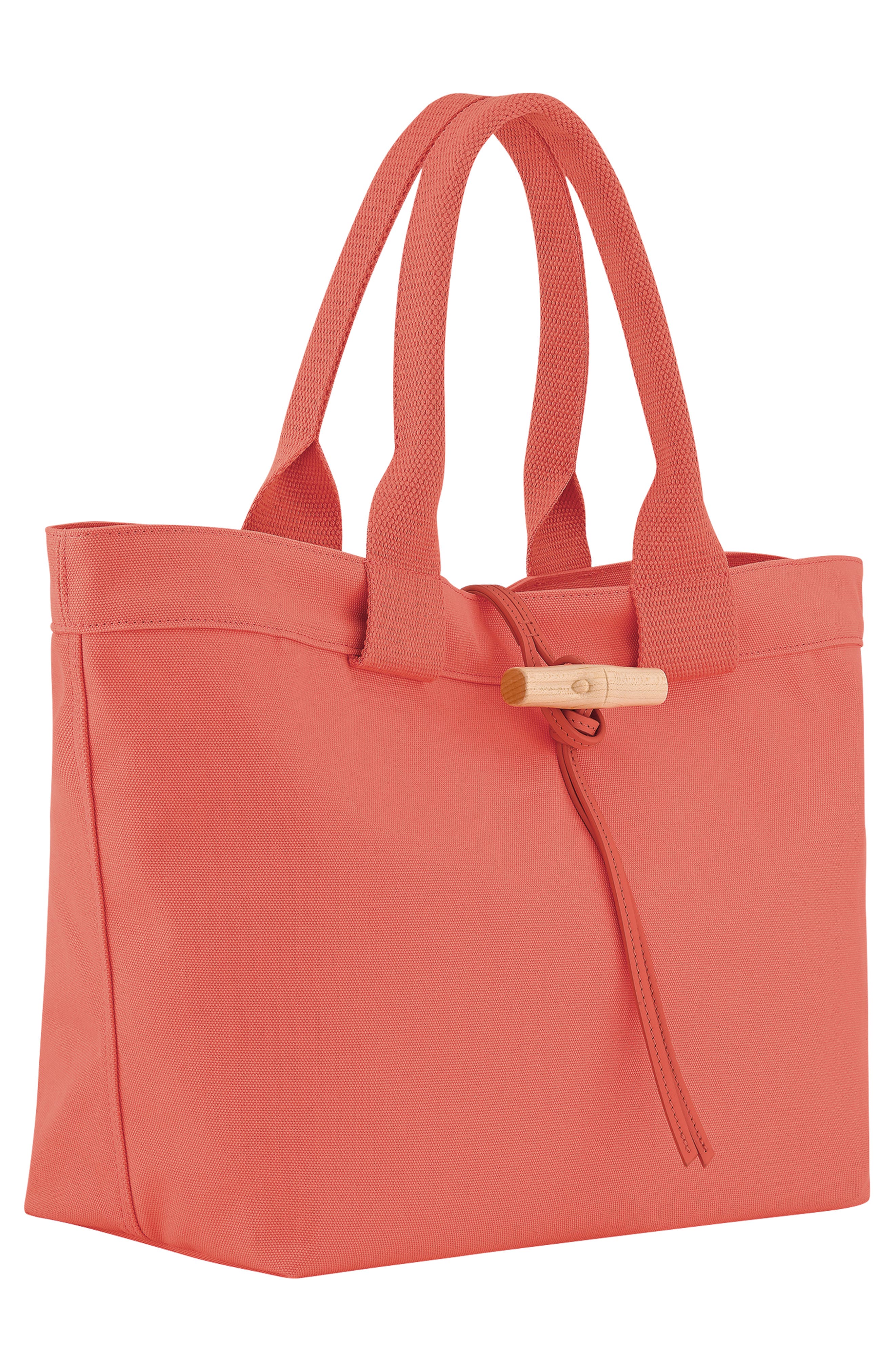 Longchamp Large Le Roseau Toile Cotton Canvas Tote, Alternate, color, Sunset