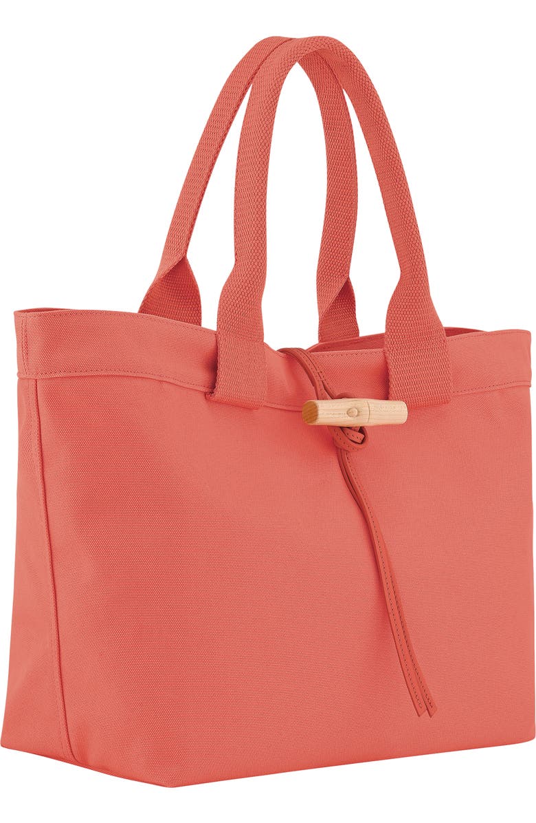 Longchamp Large Le Roseau Toile Cotton Canvas Tote, Alternate, color, Sunset