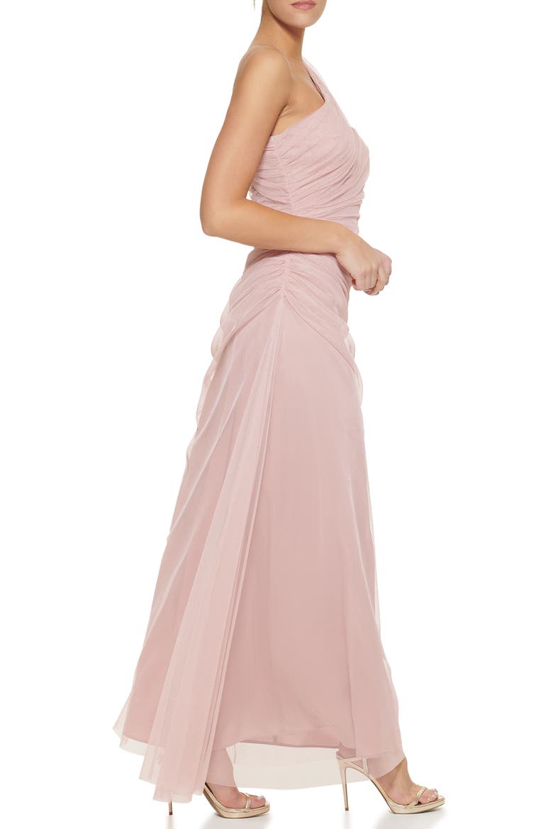 One Shoulder Tulle Gown, Alternate, color, ELEGENT ROSE