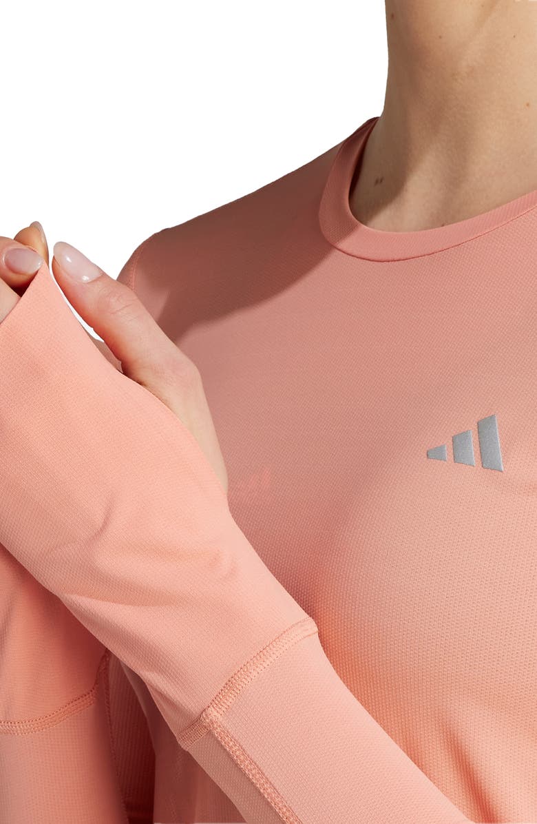 adidas Fast Long Sleeve T-Shirt, Alternate, color, Wonder Clay