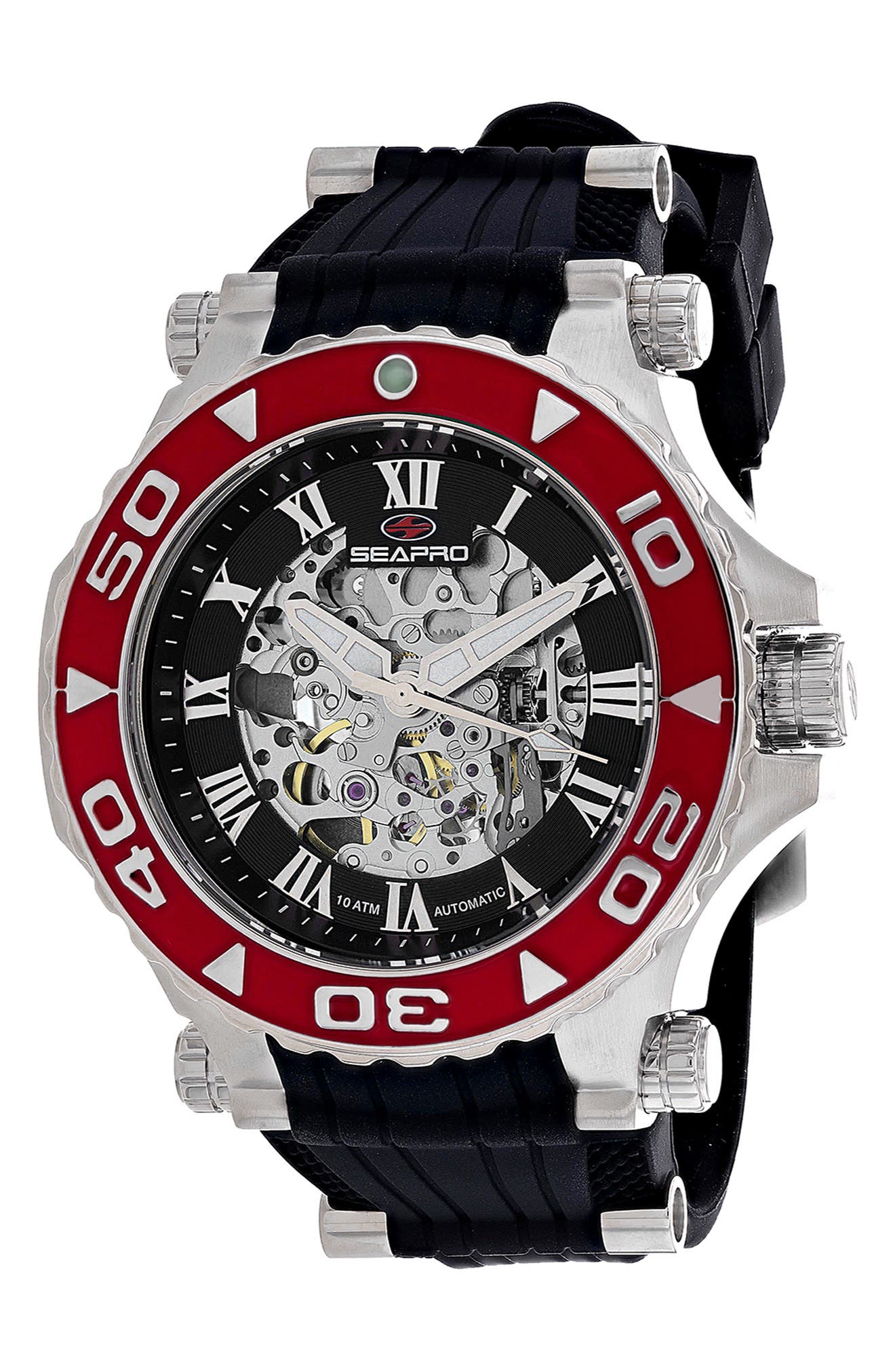 Automatic Skeleton Silicone Strap Watch