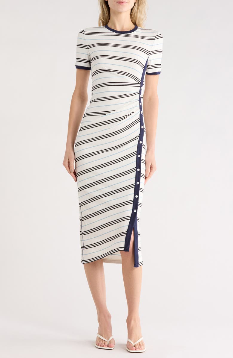 Simkhai Shanna Stripe Midi Dress, Main, color, White Multi Stripe