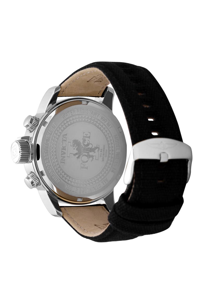 I-Force Chronograph Canvas Strap Watch, 46mm, Alternate, color, WHITE