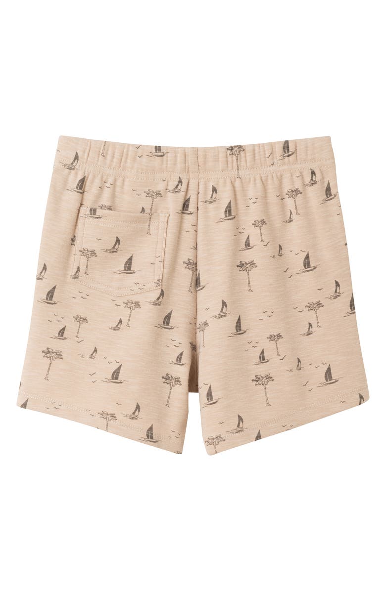 Andy & Evan Kids' Surfboard Henley T-Shirt & Shorts Set, Alternate, color, Beige