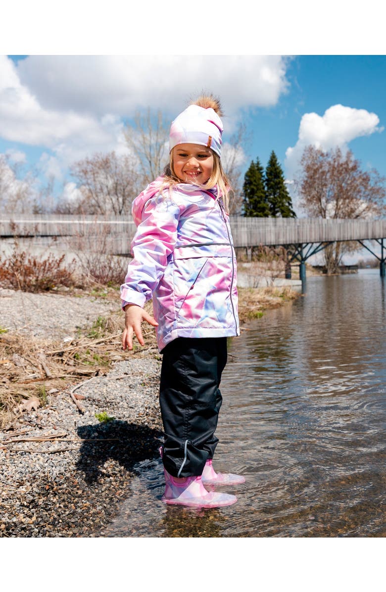 Deux par Deux Little Girl's Two Piece Printed Coat And Pant Mid-Season Set Printed Foil Pastel And Black, Alternate, color, 