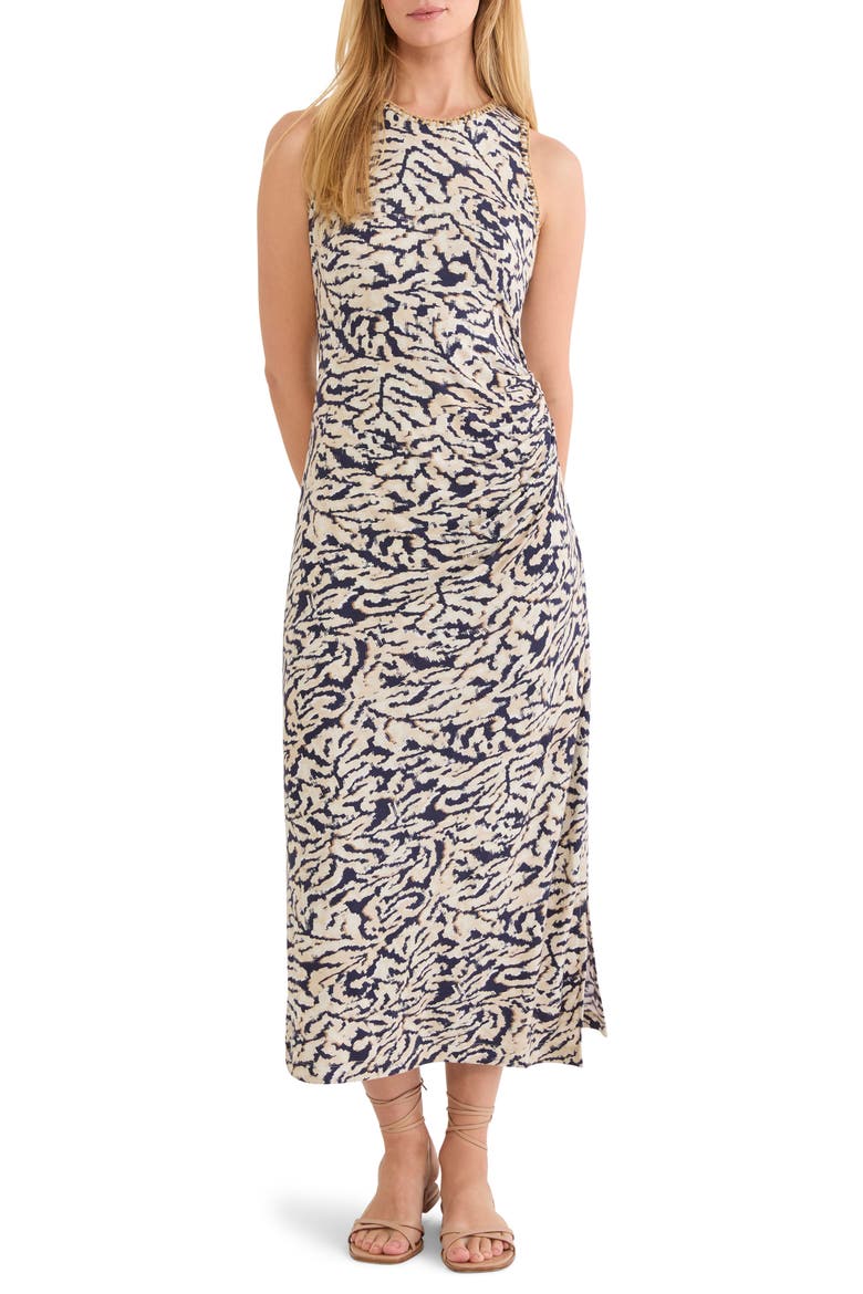 Contrast Swirl Sleeveless Midi Dress, Main, color, NEUTRAL MULTI