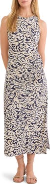 NIC+ZOE Contrast Swirl Sleeveless Midi Dress