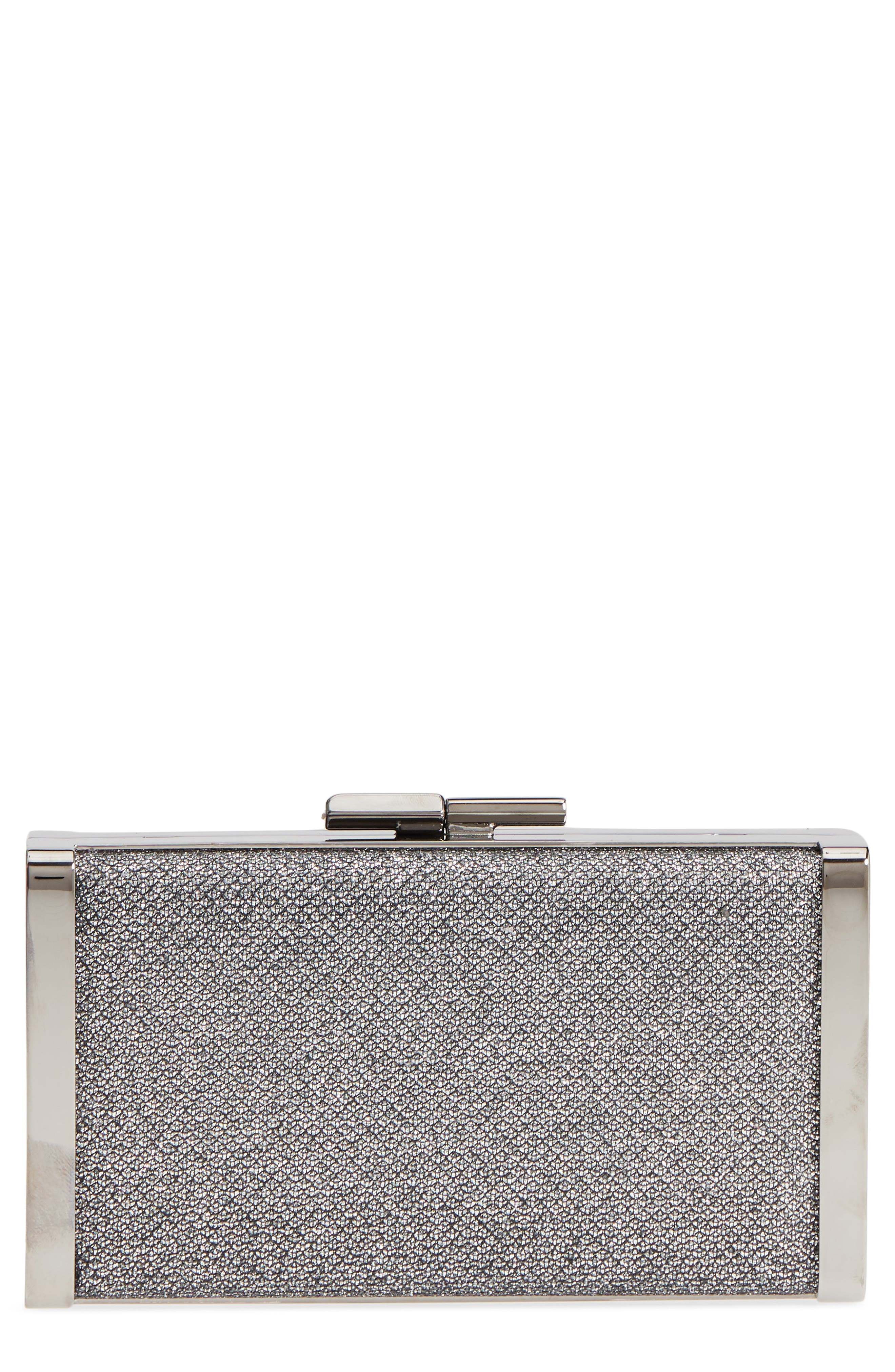 Jimmy Choo J Glitter Box Clutch, Main, color, 