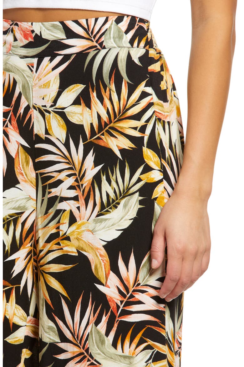 Havana Frond Print Beach Pants, Alternate, color, BLACK