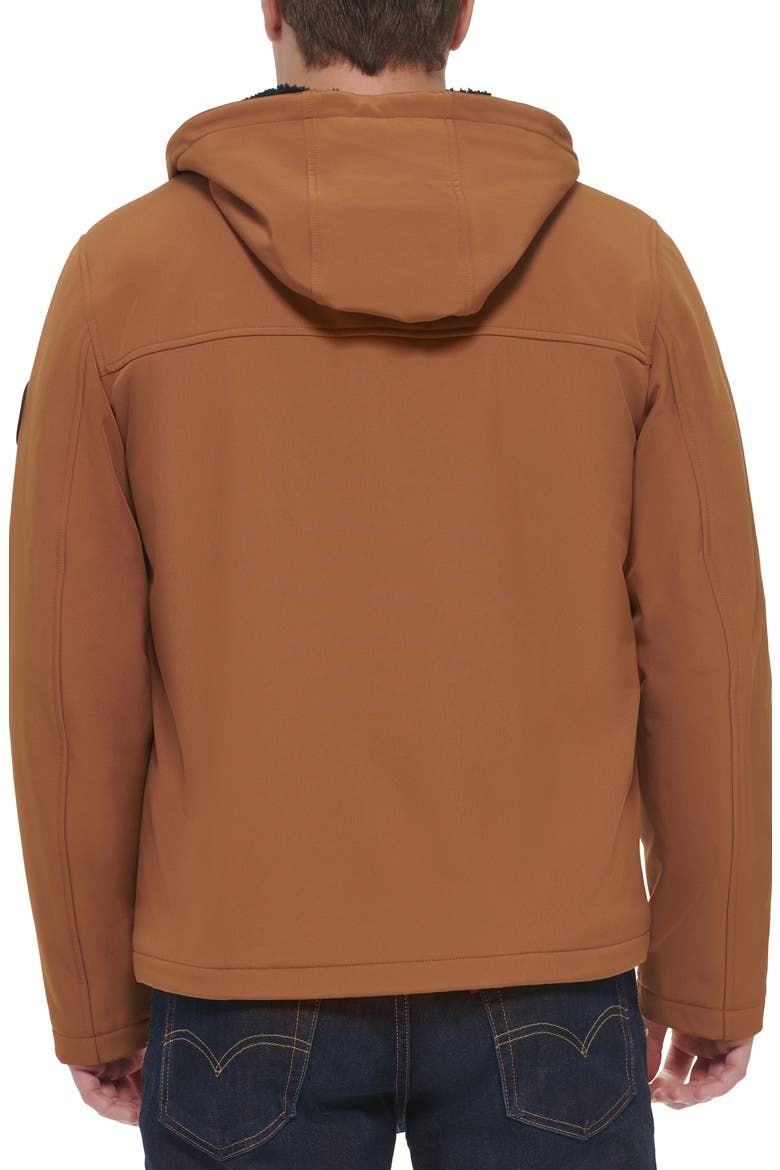 Soft Shell Faux Shearling Lined Jacket, Alternate, color, BROWN