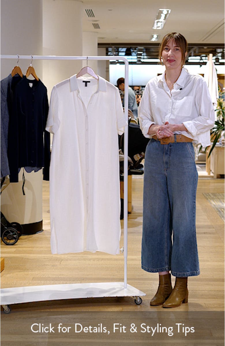 Classic Collar Organic Cotton Midi Shirtdress, sales video thumbnail