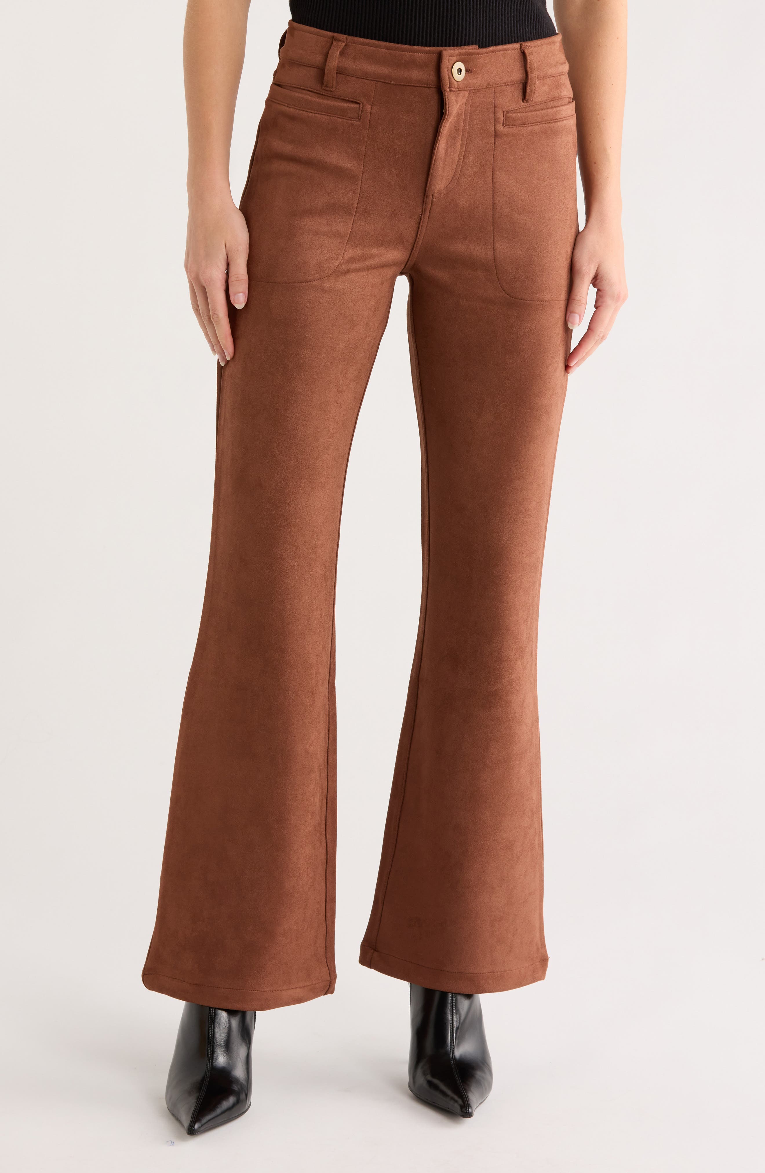 Sanctuary Sawyer Faux Suede Flare Pants