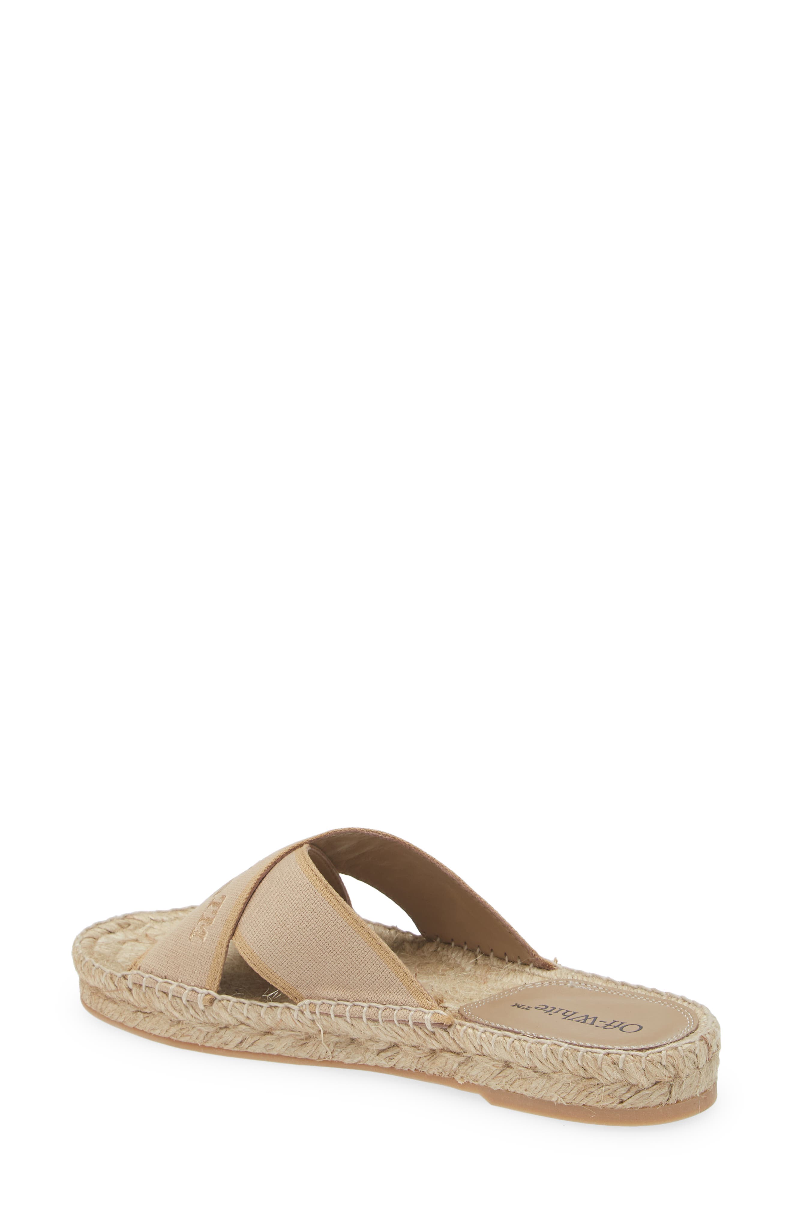 Off-White Bookish Logo Espadrille Slide Sandal, Alternate, color, 