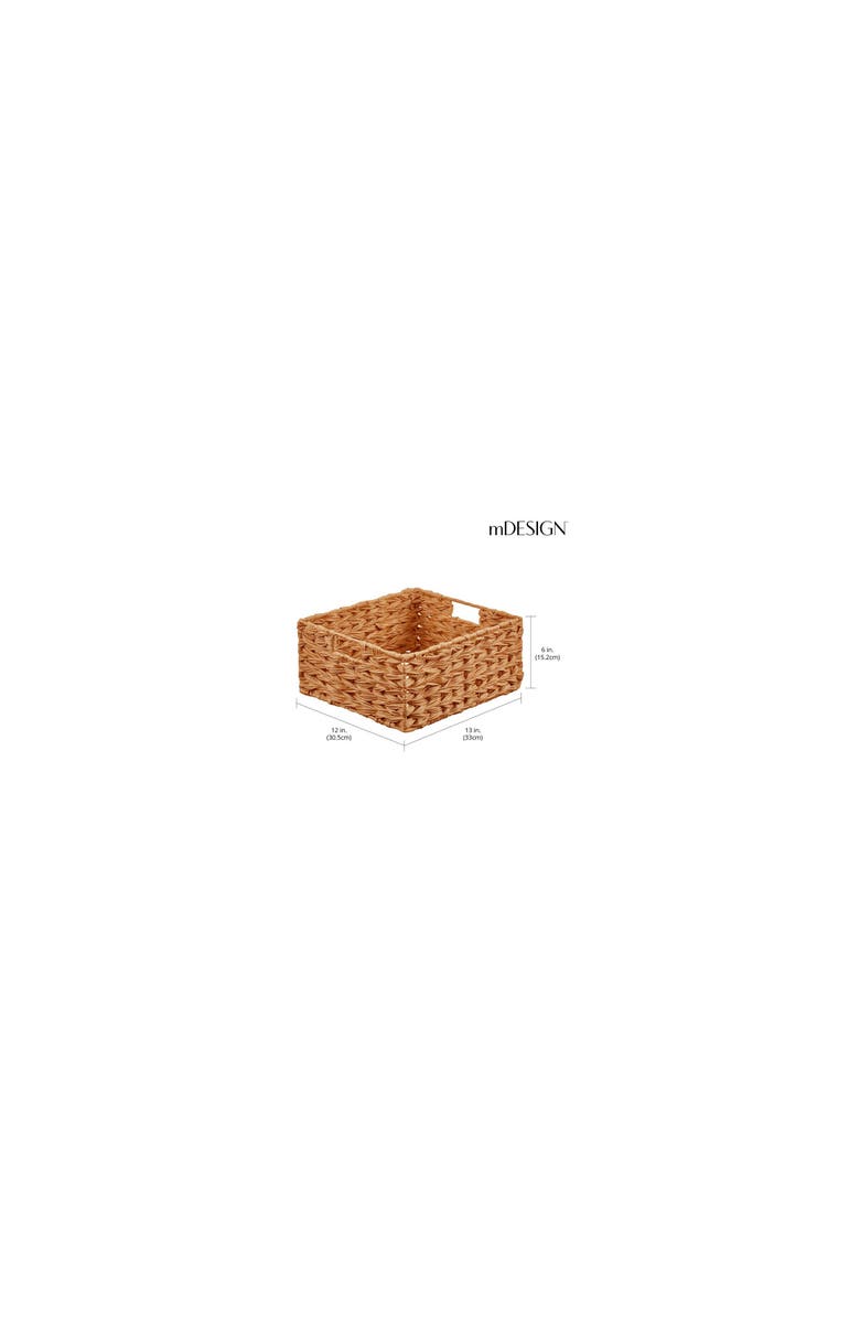 mDesign Woven Farmhouse Kitchen Pantry Food Storage Basket Box - Container Organization for Cabinets, Cupboards, Shelves, Countertops - Store Potatoes, Onions, Fruit, 6 Pack, Camel Brown, Alternate, color, Camel