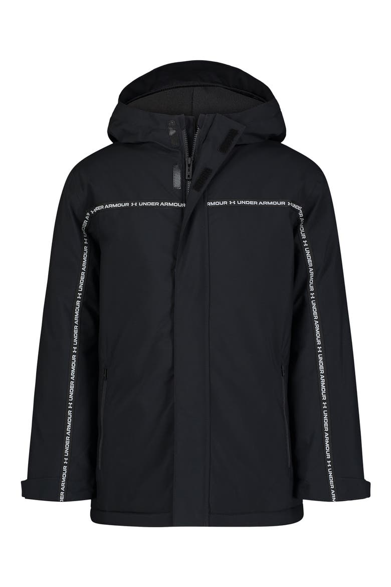 Kids' Clewen Water Repellent Hooded Jacket, Main, color, BLACK