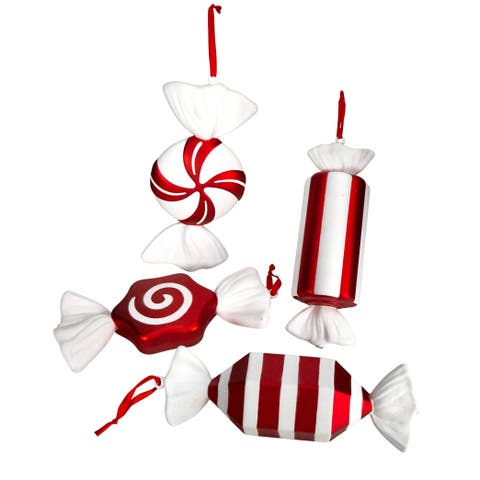 12-in Jumbo Assorted Candy Holiday Christmas Deluxe Shatterproof Ornament Set of 4