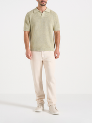 Manière De Voir Conrad Textured Cotton Knit Polo Shirt