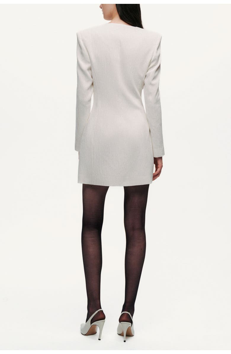 Nocturne Padded Shoulder Mini Dress, Alternate, color, Ivory