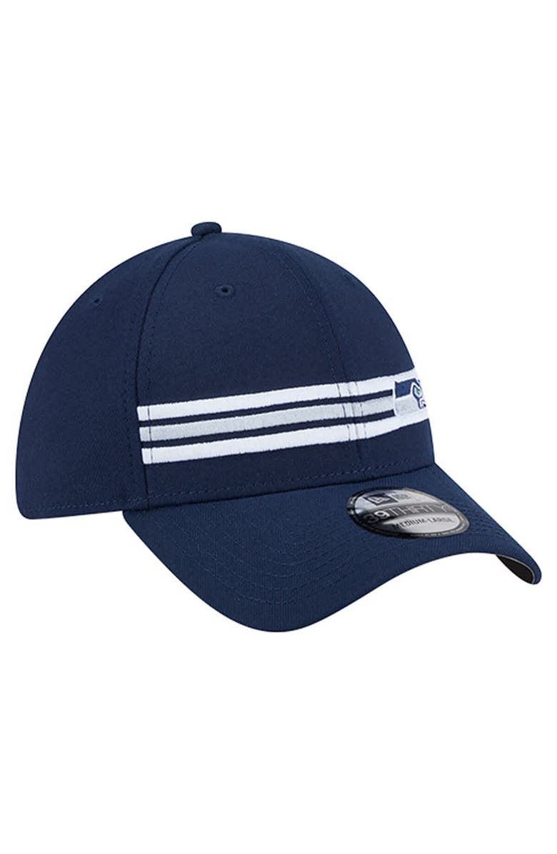 New Era Men's New Era College Navy Seattle Seahawks Stripes 39THIRTY Flex Hat, Alternate, color, 
